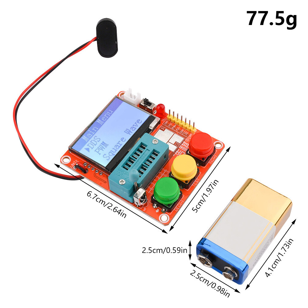 LCR-T4-MINI-Z Transistor Tester 1.7" 12864 LCD Capacitance Servo Frequency test