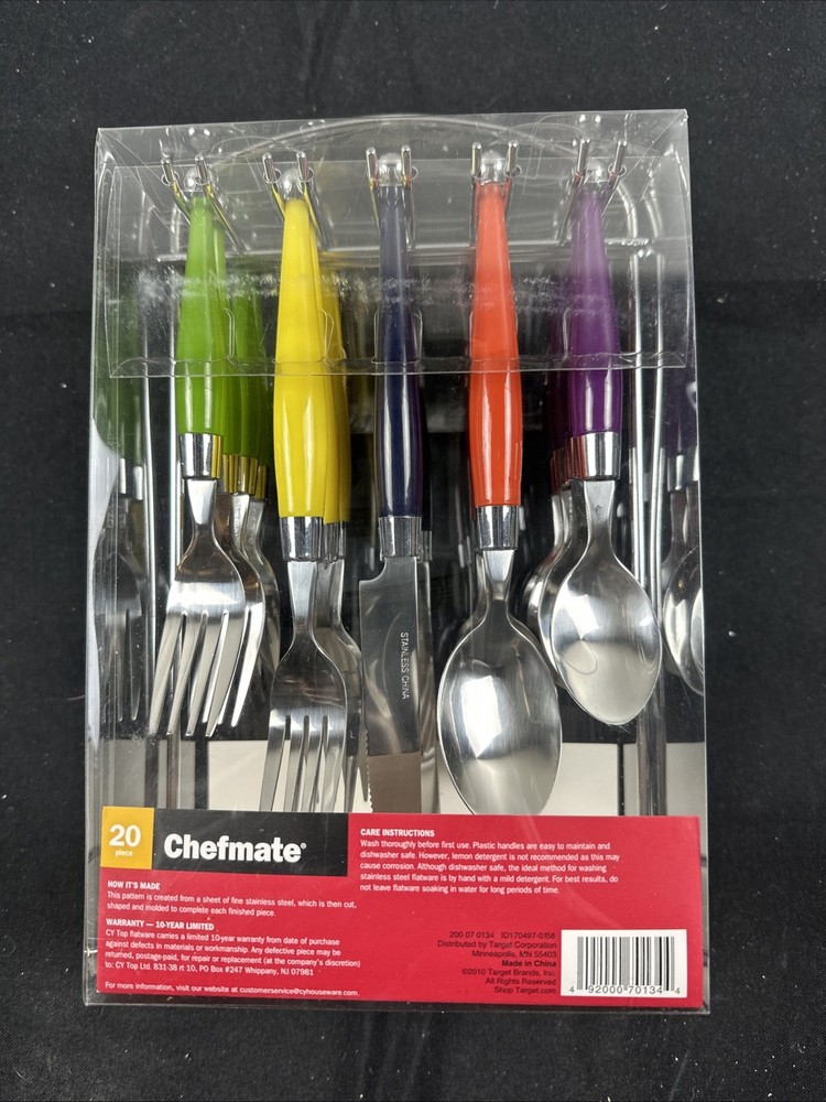 Chef Mate Flatware Set With Rack 20 Piece