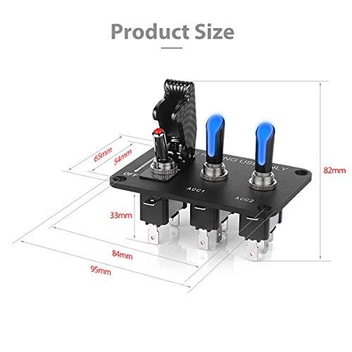 Car Switch Panel Toggle Switch Panel 12v 20a Ignition Switch On blue led light