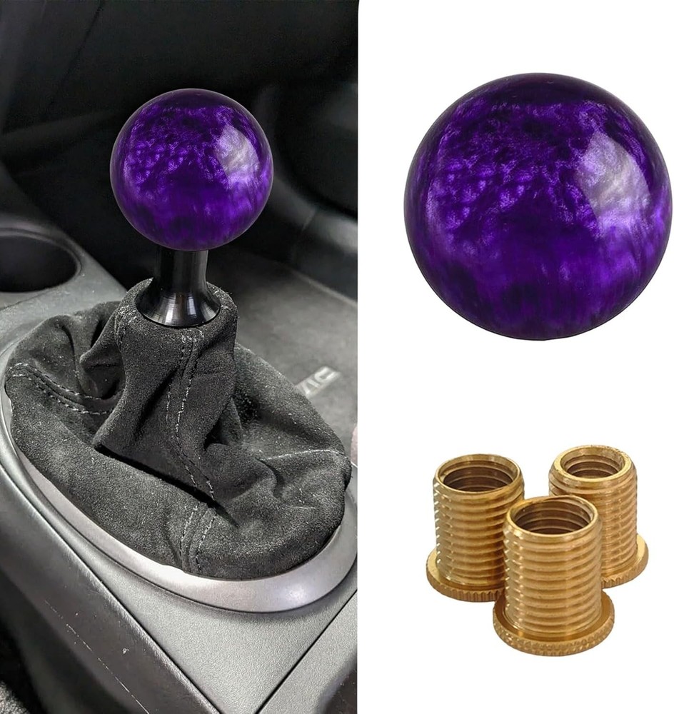 Shift Knob Manual Gear, Shifter Knobs, Acrylic Round Gear Shift Stick Purple