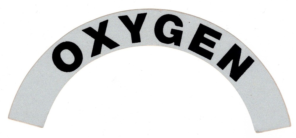 OXYGEN - Highly Reflective FIRE HELMET CRESCENT  DECALS -  A PAIR