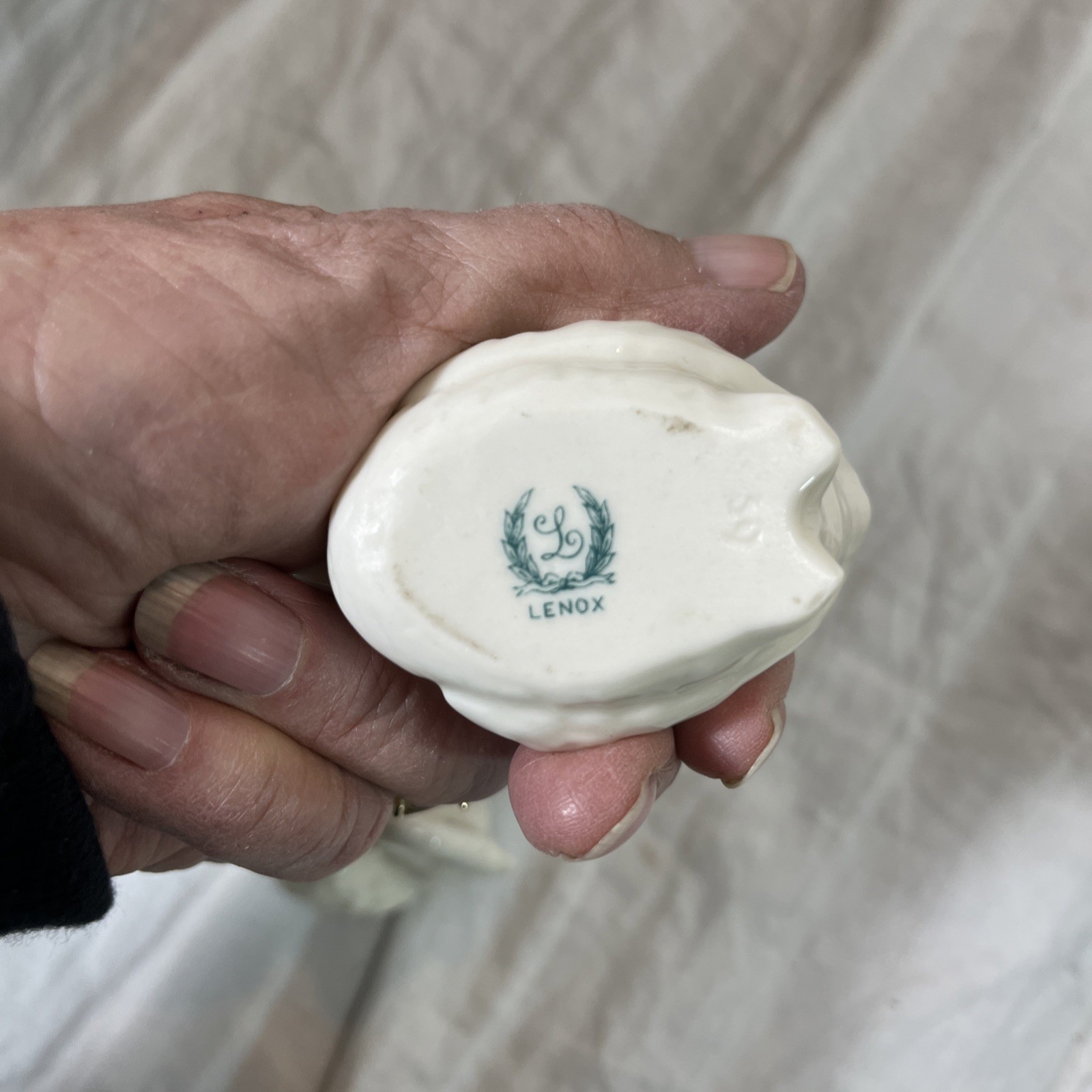 Vintage Lenox Swan Salt Cellars With Spoons Set Of 3 Off White/Cream