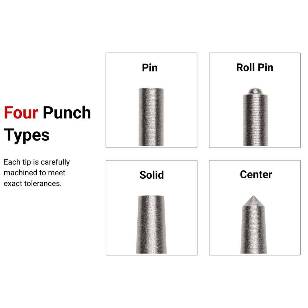 Punch and Chisel Set, 20-Piece (Center, Solid, Pin, Chisel)