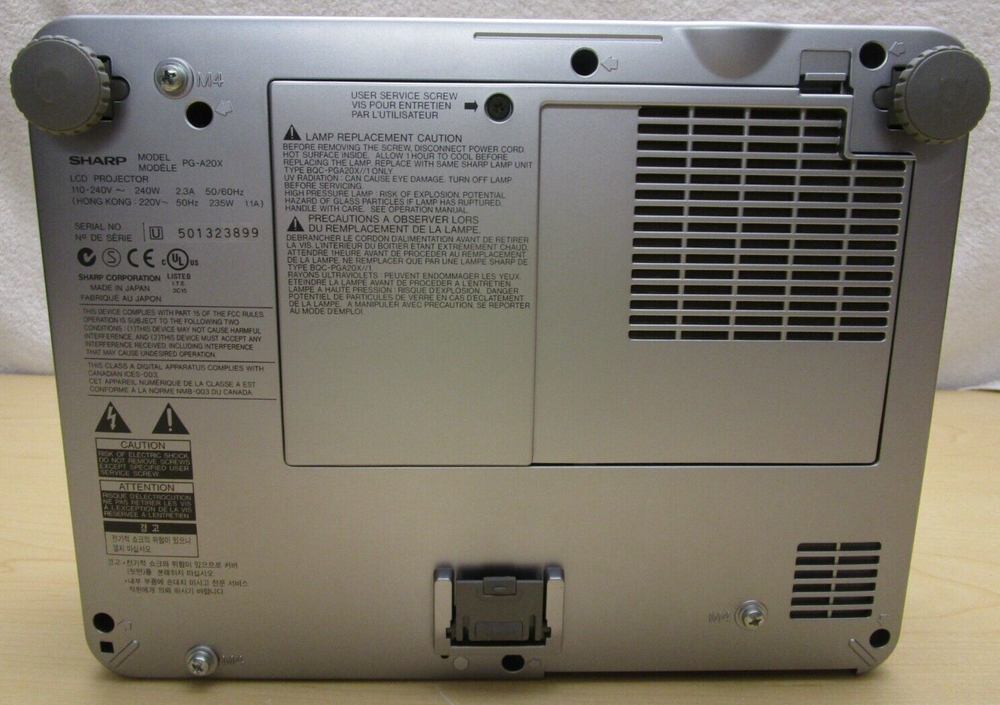 Sharp Notevision PG-A20X Projector, 3 LCD, 2000 Lumens, 400:1 Contrast, 1080i