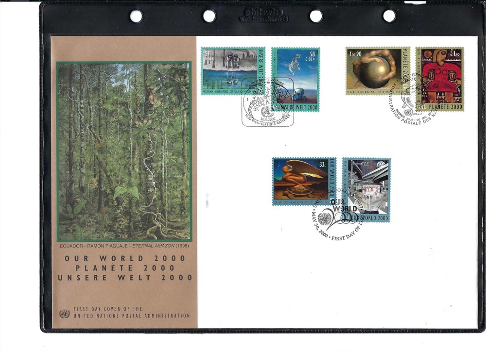 2000 Our World Large FDC - All Three Offices - UNPA Cachet