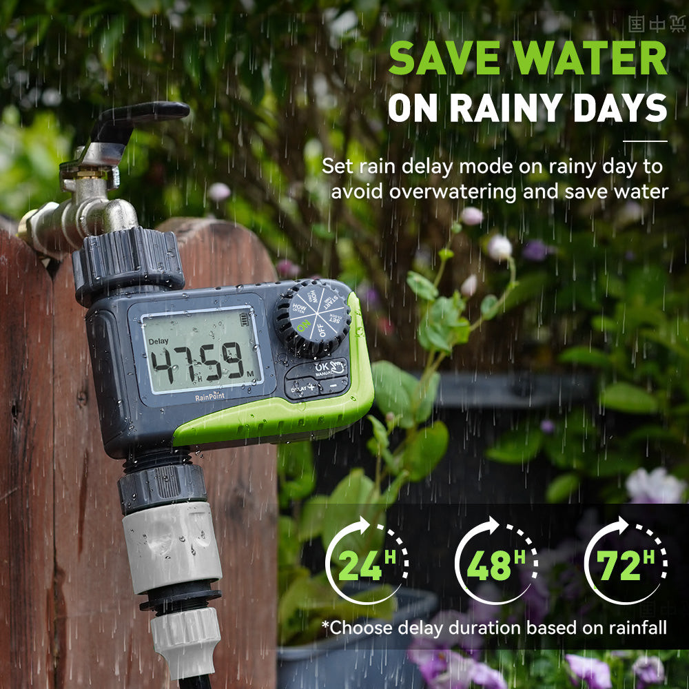 RAINPOINT Sprinkler Timer, Programmable Water Timer for Garden Hose, 1 Outlet