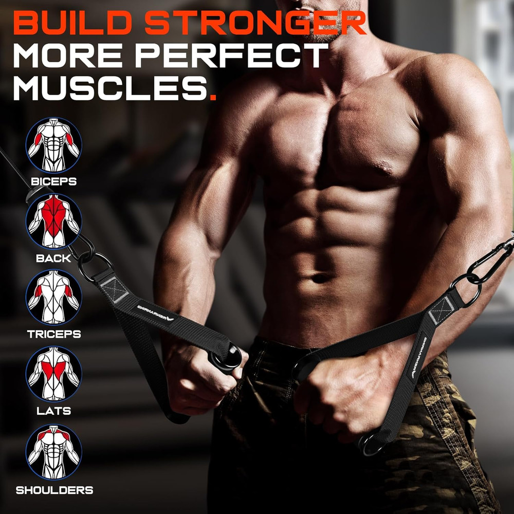 Gym Exercise Handles, Replacement Handle Attachments for Cable Machine Pulleys