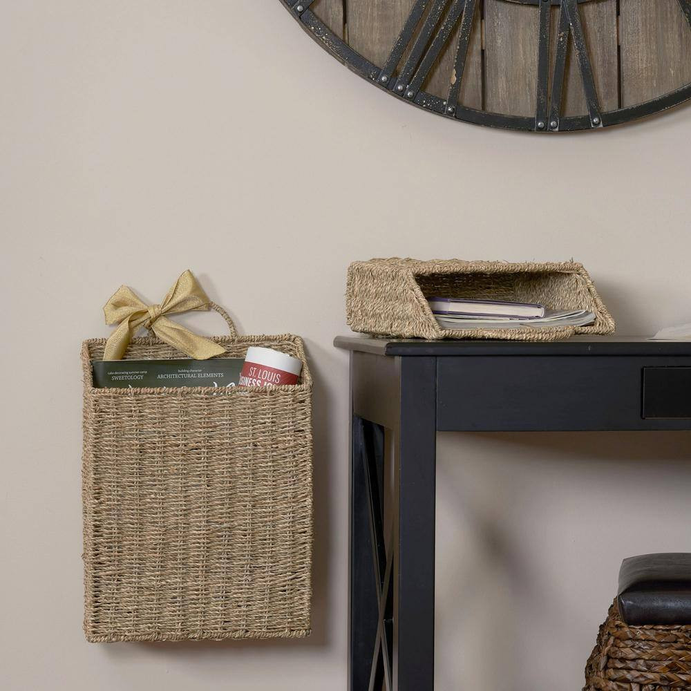 Seagrass Wicker Wall Basket Set