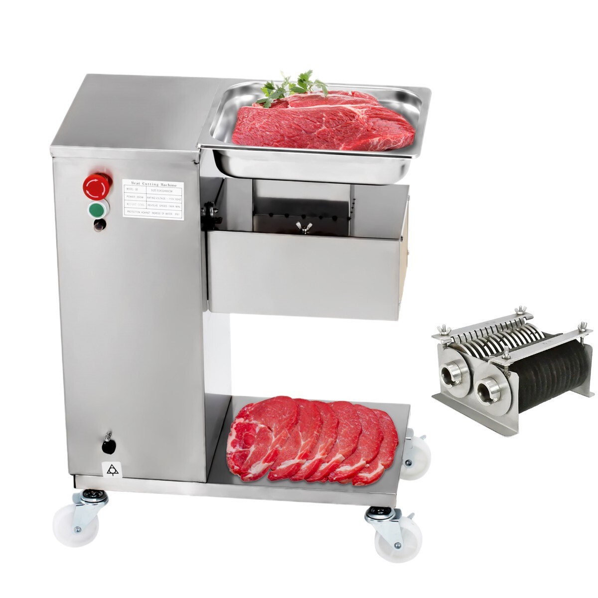 Meat Slicer with 5mm/3mm Blade Meat Cutting Machine 500KG Cutter Free Ship New