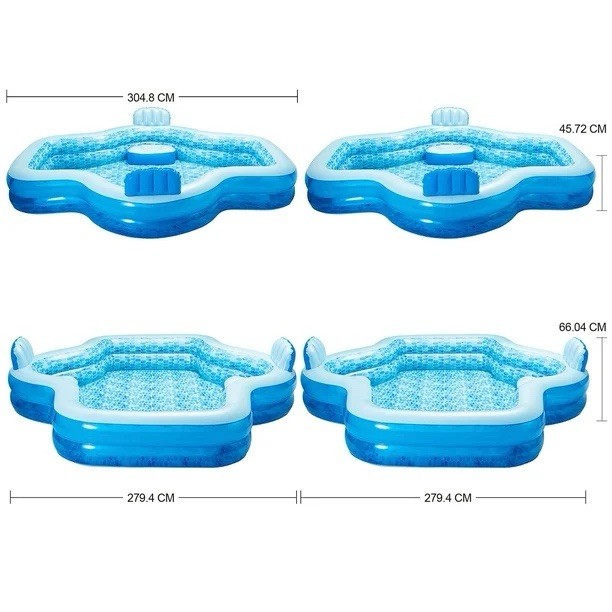 Member's Mark 2-Seater Inflatable Family Pool, 10-Feet Long, Quick-Inflate