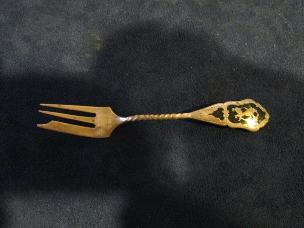 800 Silver Small Fork, Asian/Indian Figural on Handle