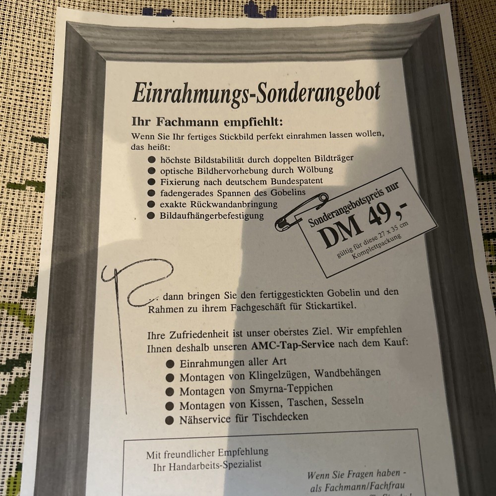 German Yarn Crossstitch Comes Complete With Frame