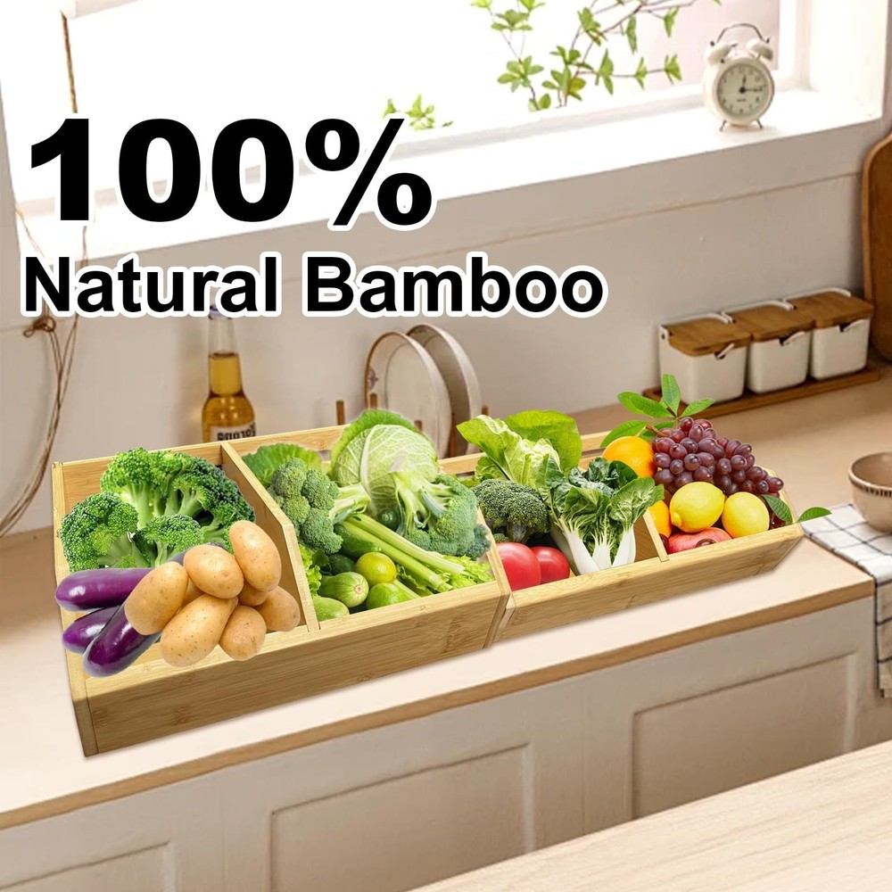 2-Pack Stackable Vegetable Storage Bins, Kitchen and Pantry Organiz... Fast Ship