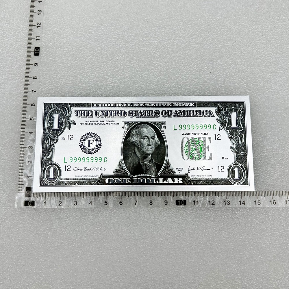 US Dollar Silver Banknotes 1 2 5 10 20 50 100 Bills Money Set Decorative Gift