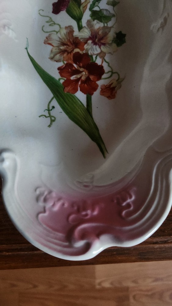 C.P. DIXIE Co. 13"×6⅞" Flowered Oval Serving Dish