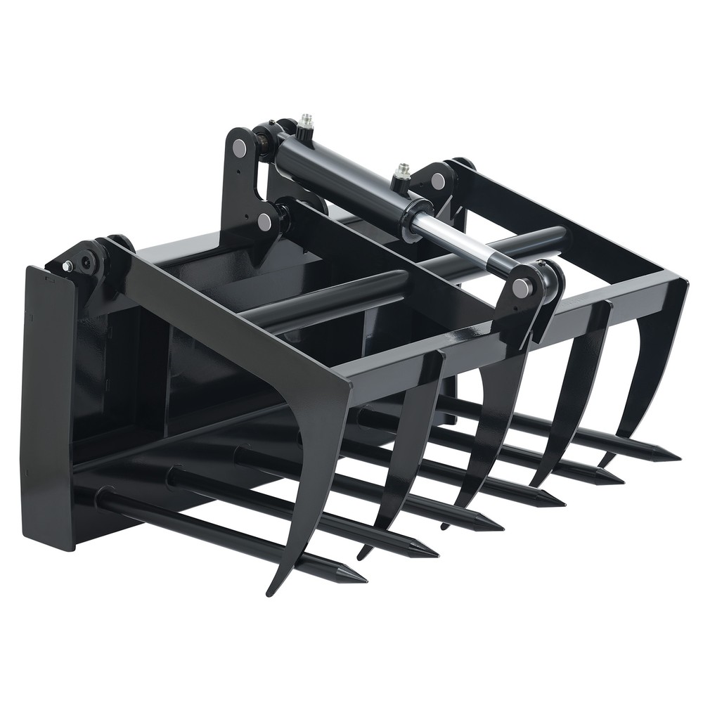 CREWORKS Mini Skid Steer Hydraulic Fork Root Grapple Attachment Grab 38" Long