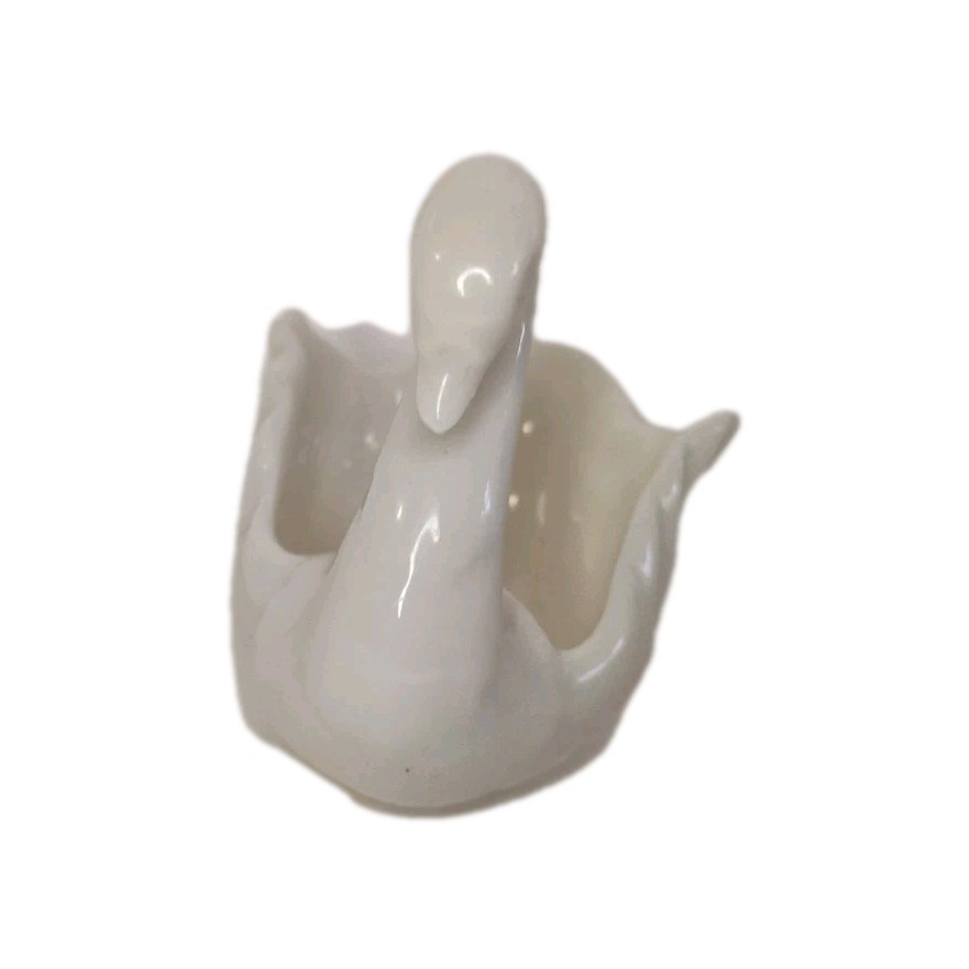 Lenox Swan Trinket Dish Figurine Ivory Porcelain Wedding Decor Small 2"