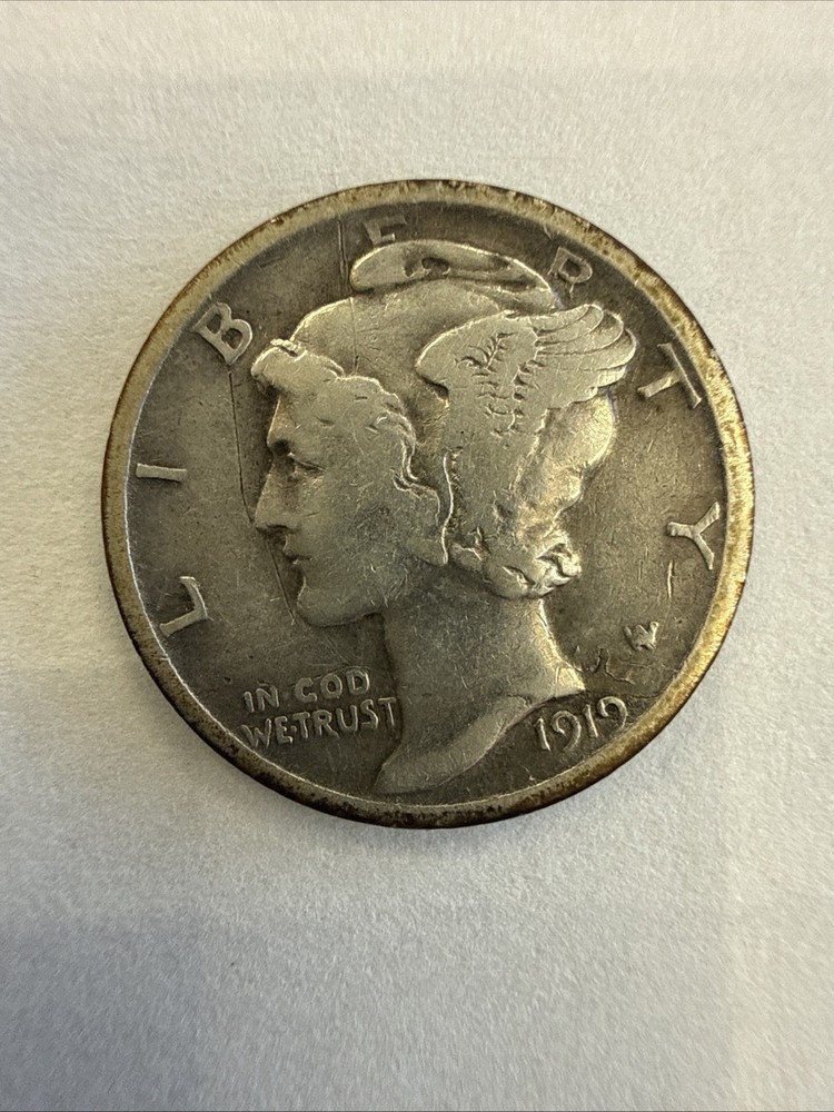 Mercury Dime 1919 No Mint Fine #11259