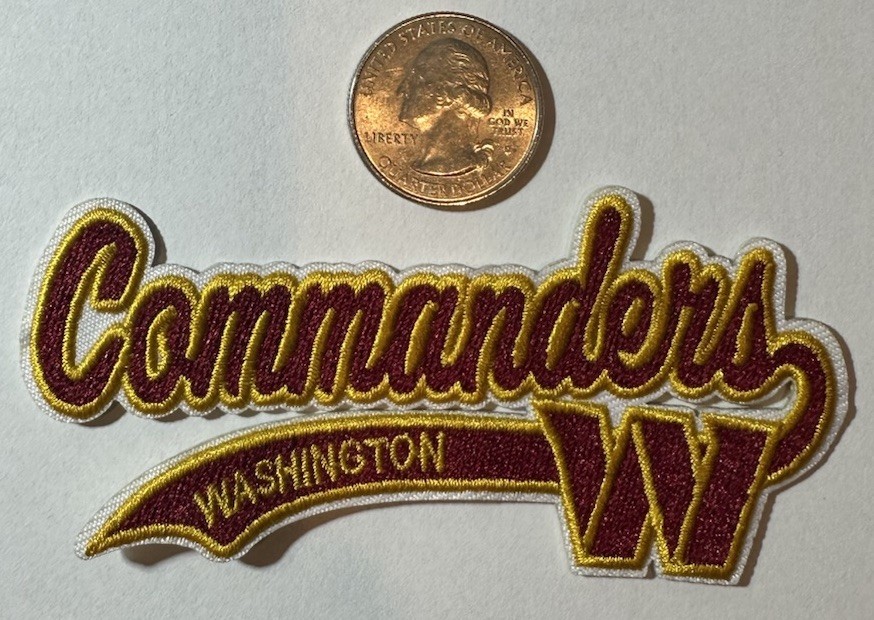 Washington Commanders  Embroidered Iron On Patch Apprx. 4”x 2”