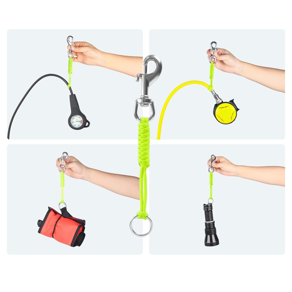 Scuba Diving Lanyard Snap Hook Clip Rotatable with Quick Release Buckle for