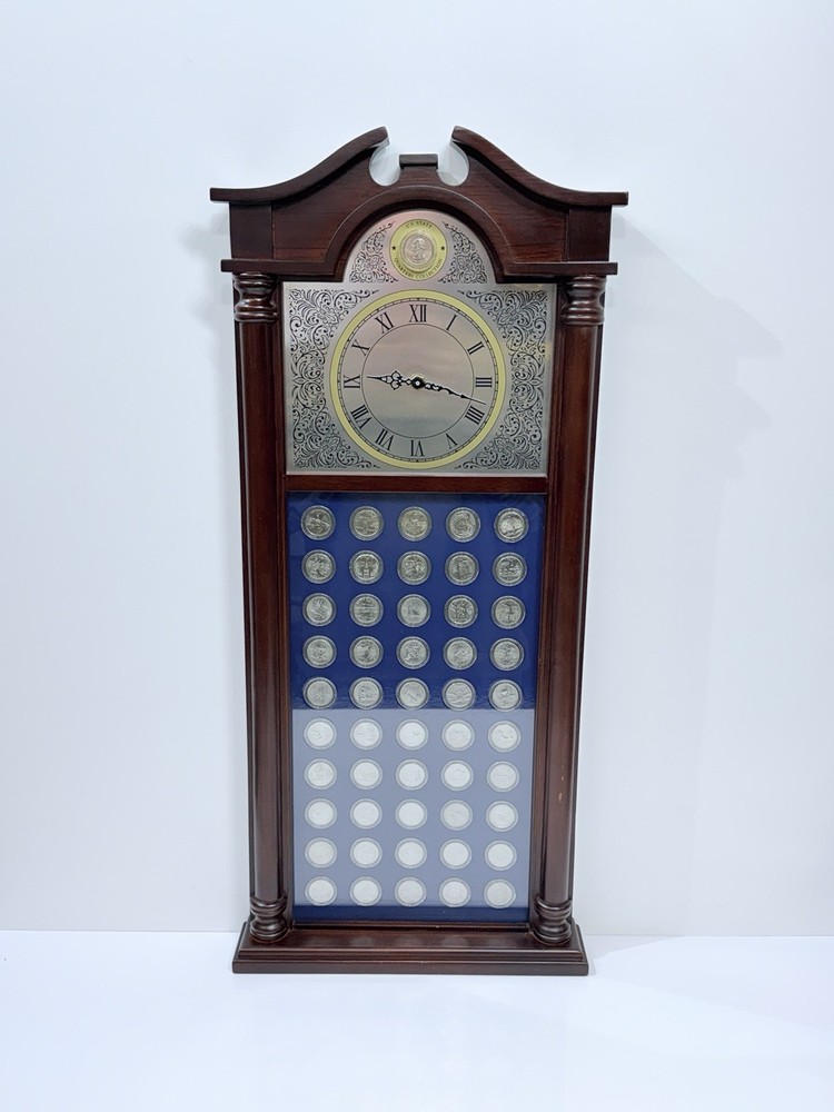 Danbury Mint State Quarter Clock With ALL Quarters Uncirculated ✅📸📝