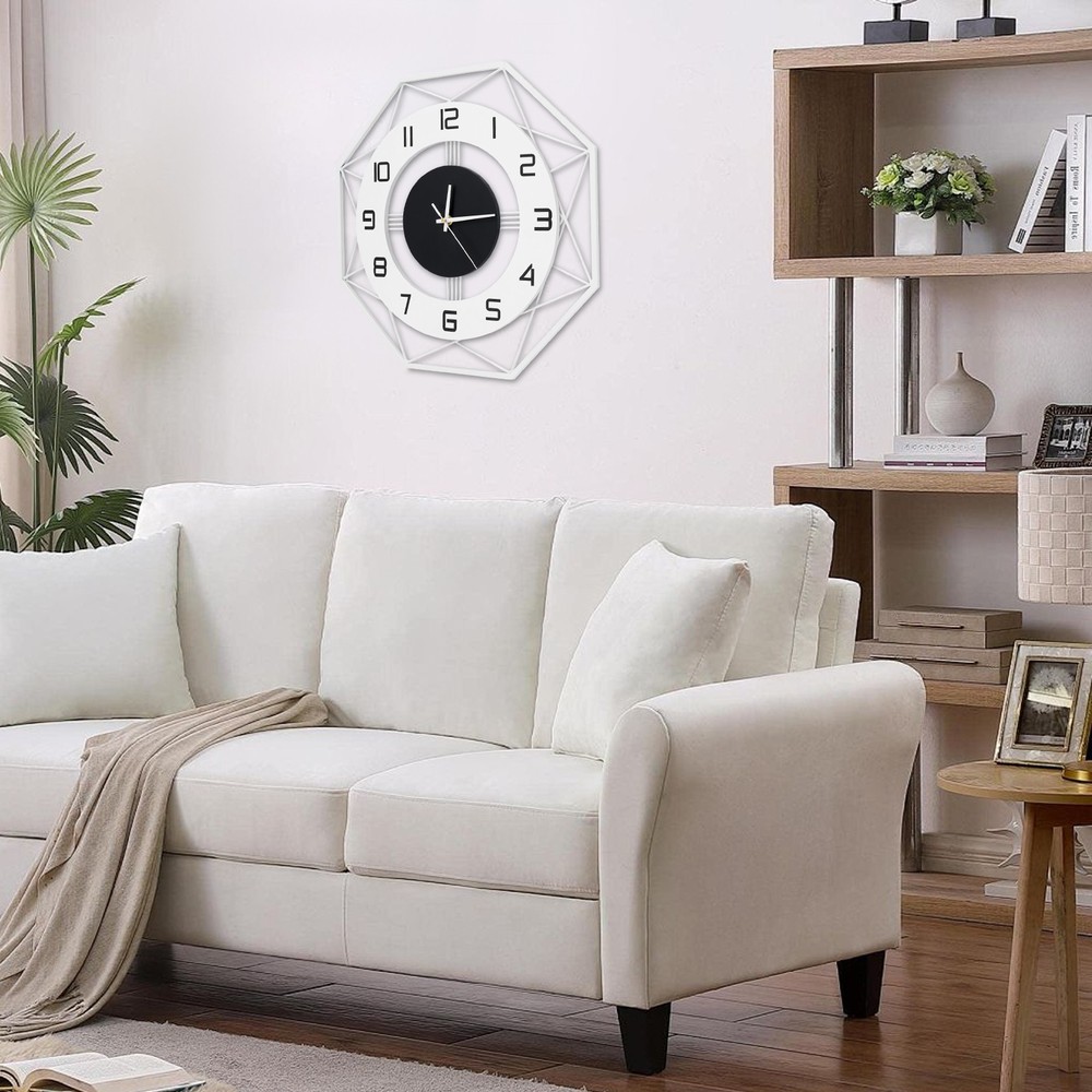 Modern Wall Clock - Silent Battery Powered Analog , Easy Mount