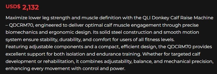 QLI DONKEY CALF RAISE MACHINE