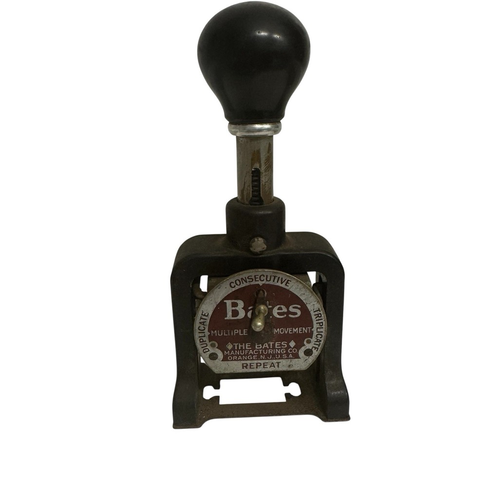 Bates Numbering Machine~Stamp Consecutive Duplicate Triplicate Repeat 6Wheel Vtg