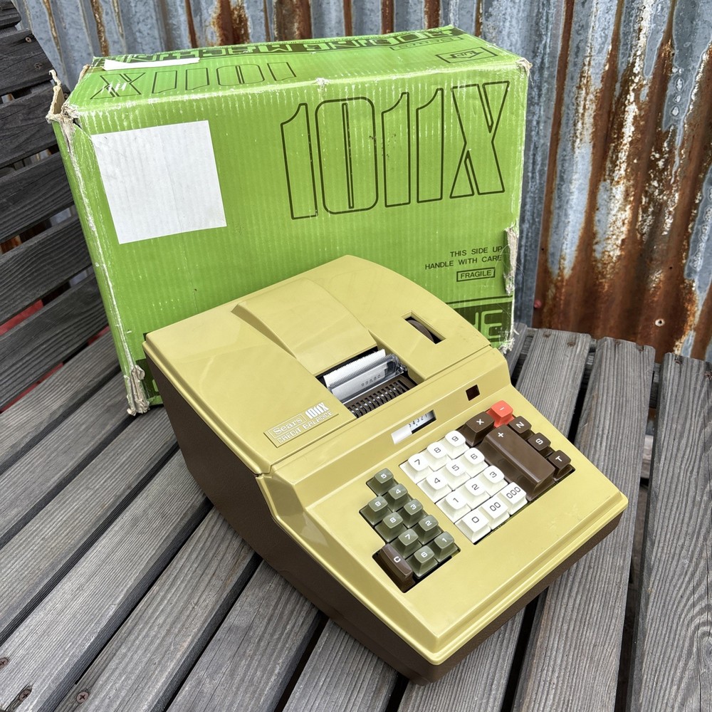 SEARS 1011X Vintage Adding Machine IN BOX WORKS JAPAN
