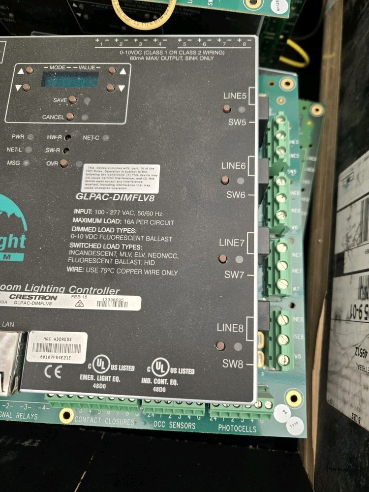 CRESTRON Greenlight System GLPAC-DIMFLV Series