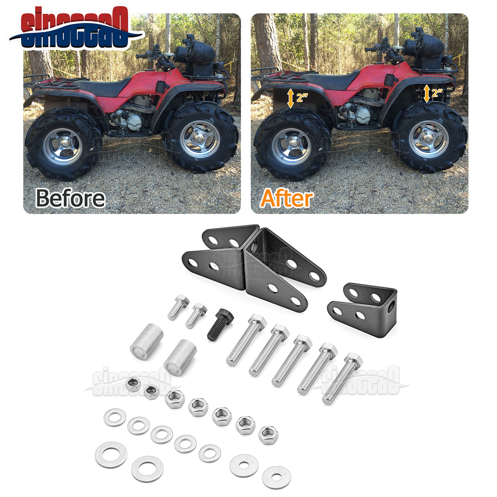 For 1993-2000 Honda TRX300 FourTrax 4x4 Heavy-Duty 2" Front & Rear ATV Lift Kit