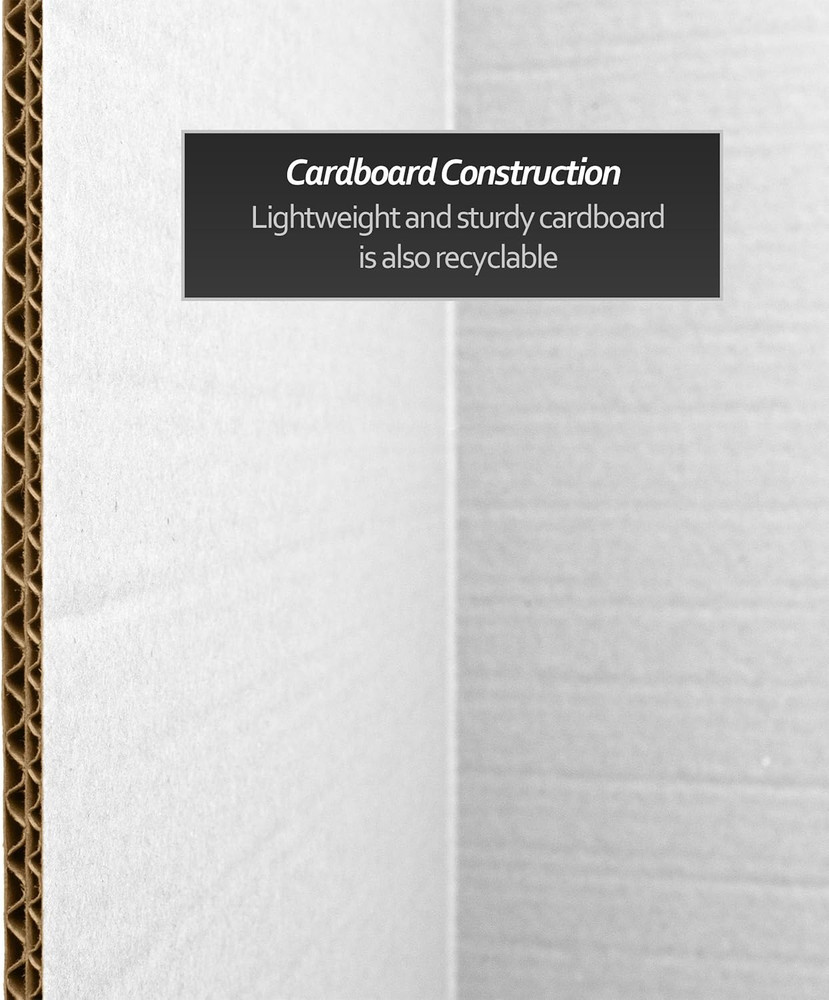 3ft White Folding Cardboard Screen - 3 Panel Temporary Room Divider