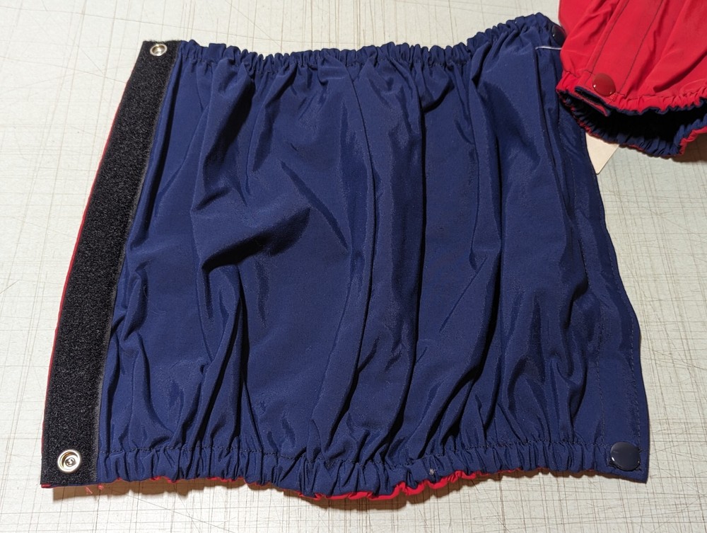 Chill Factor Reversible Insulated 12" Gaiters Red/Navy Blue Hook & Loop/Snap