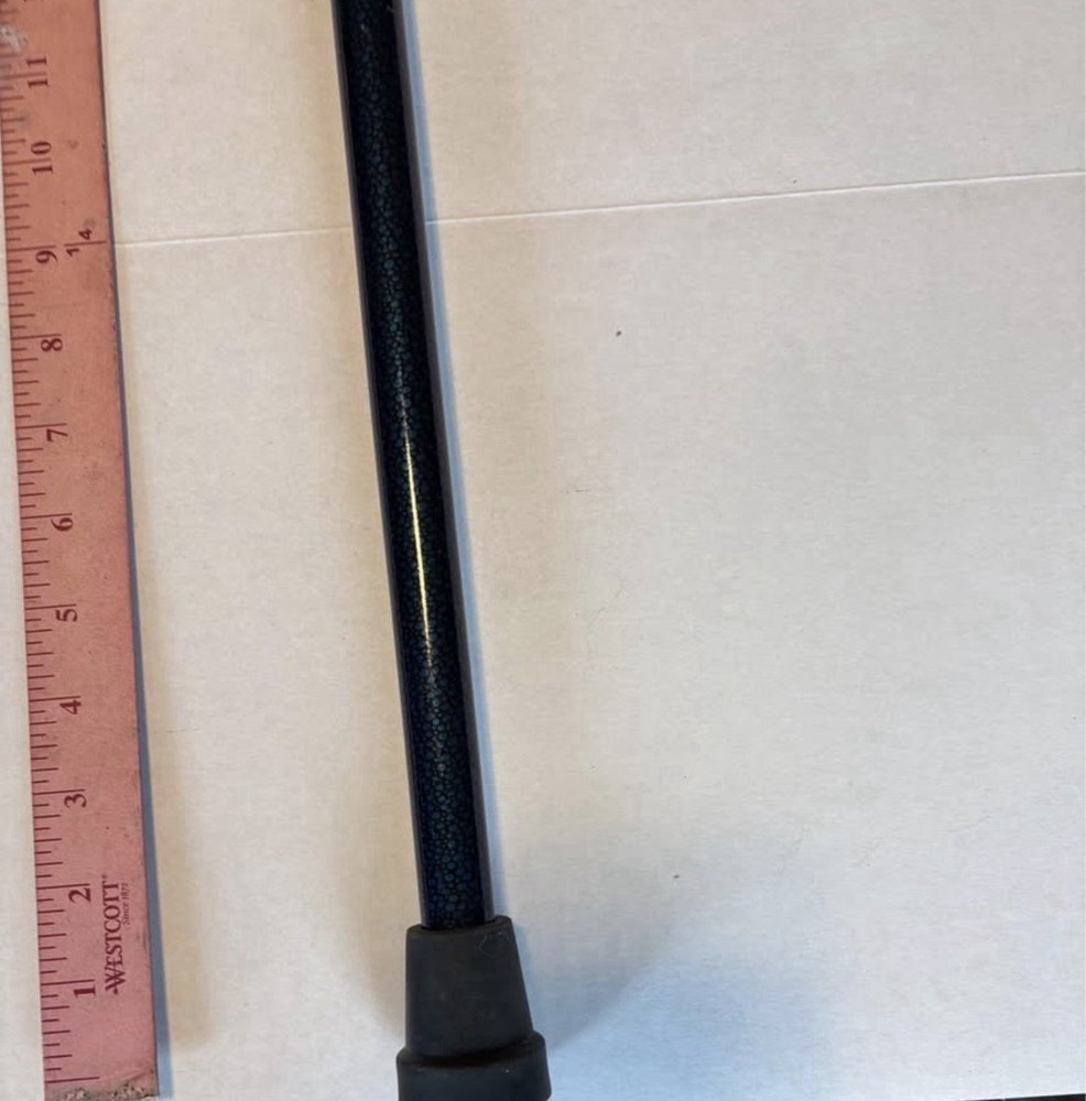 Adjustable Ice Blue Aluminum Offset Walking Cane