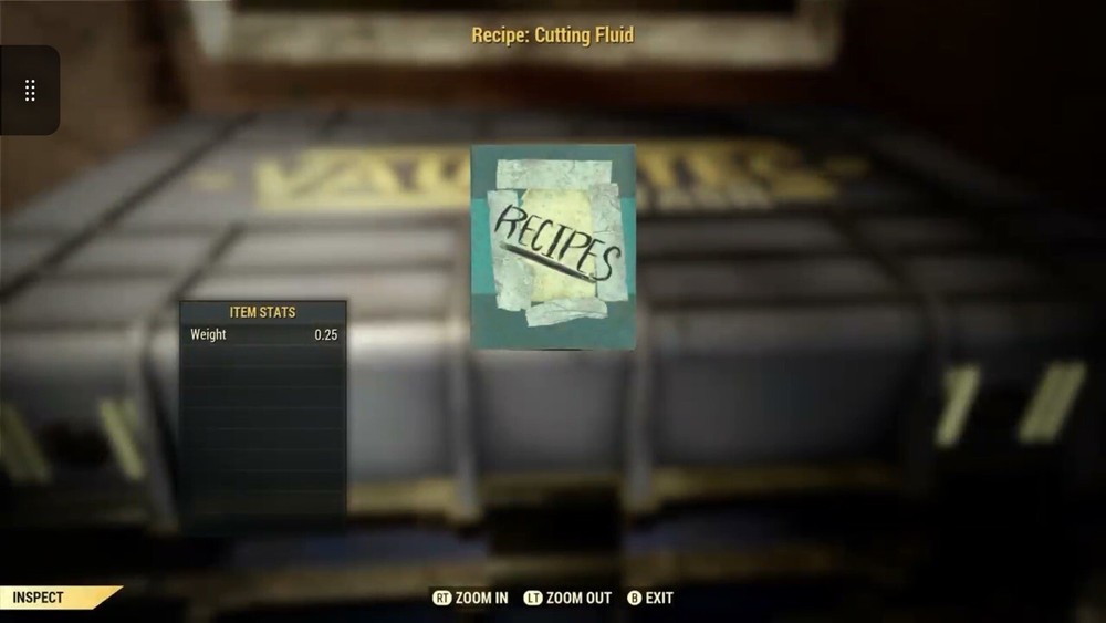 (Xbox) Cutting Fluid Recipe