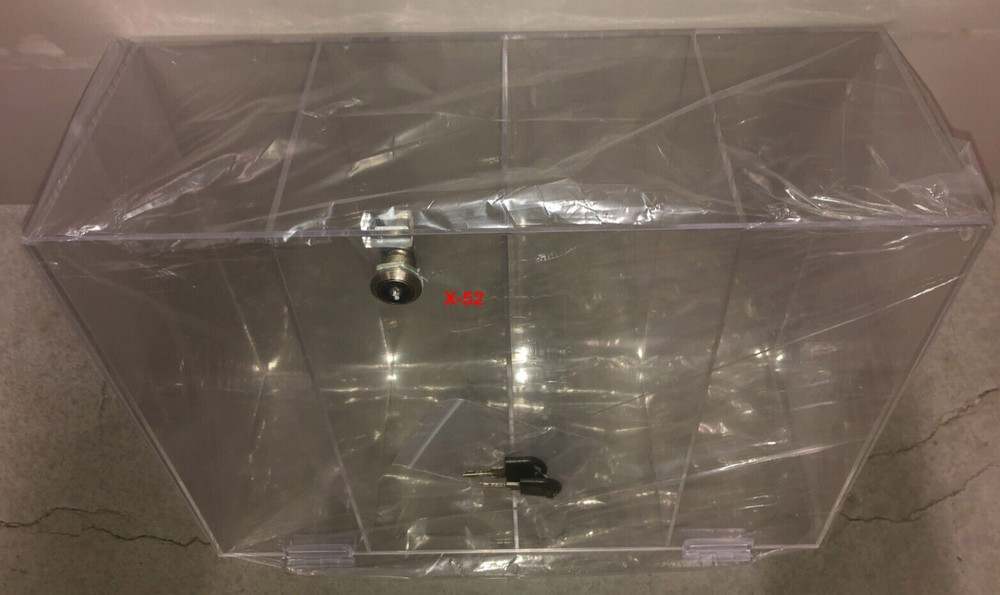 4-Layer Clear Acrylic Countertop Display Case Locking Cabinet Showcase Box