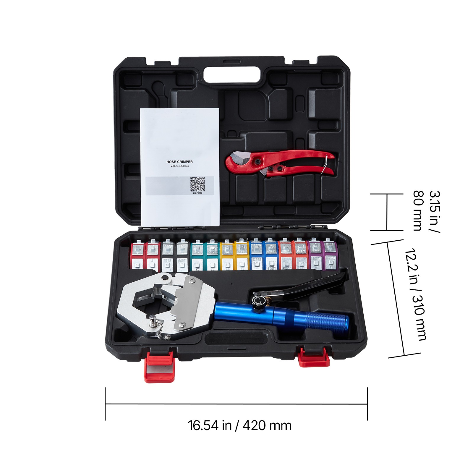Uimoso Hydraulic Hose Crimper Manual Tool with 7 Interchangeable Dies