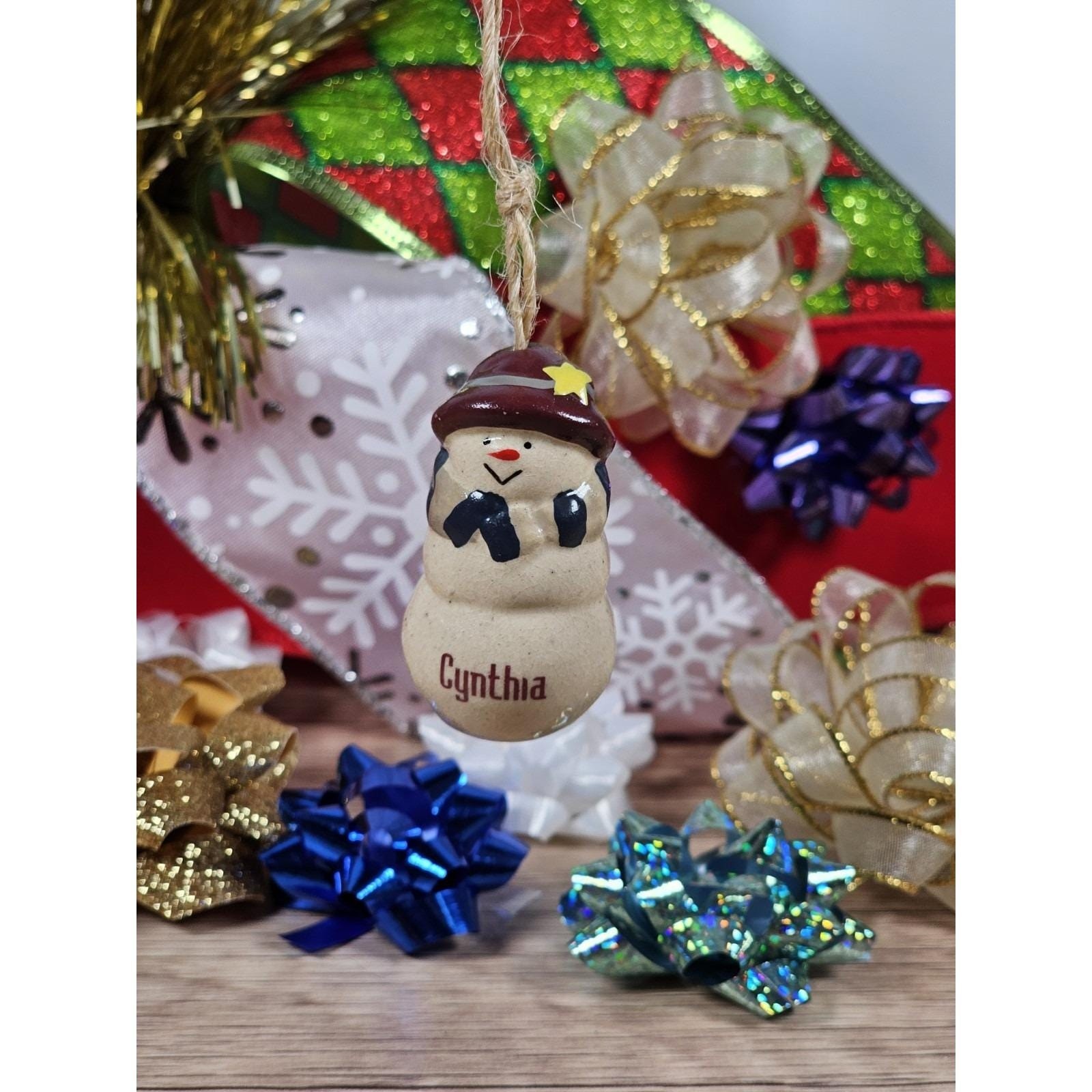 Vintage Snowwoman Ornament Cynthia Personalized Christmas Decor