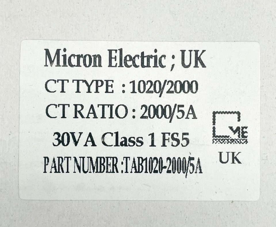 MICRON ELECTRIC TAB1020-2000/5A Current Transformer 2000/5A