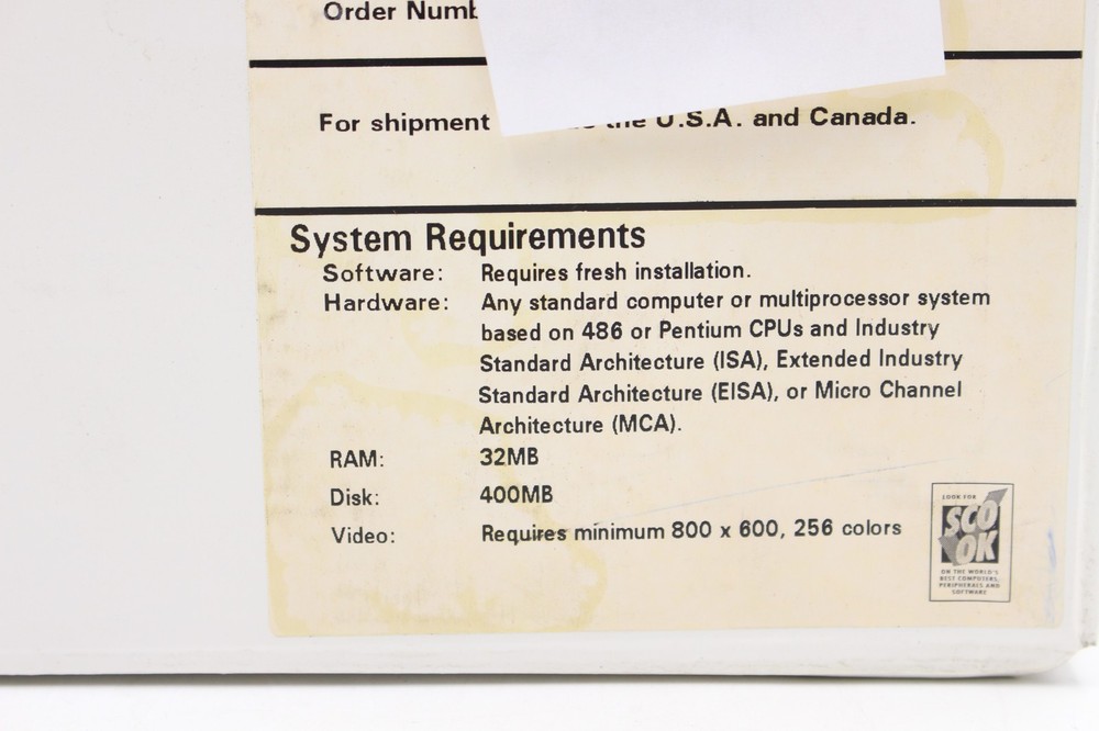 SCO INTERNET FASTSTART FOR OPENSERVER VERSION 1.1 INTERNATIONAL Retail Box