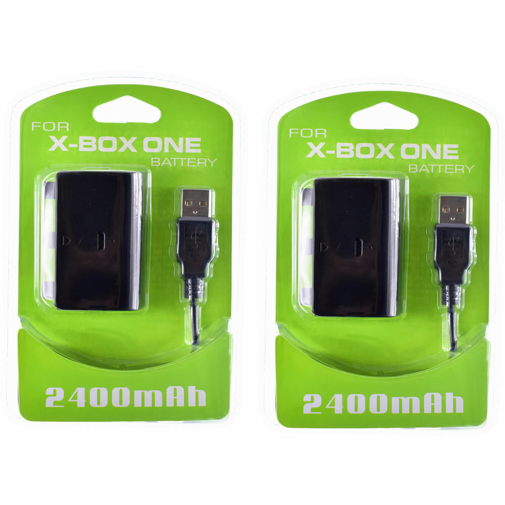 Rechargeable Battery Pack 2400mAh For Xbox One Wireless Controller + USB Cable