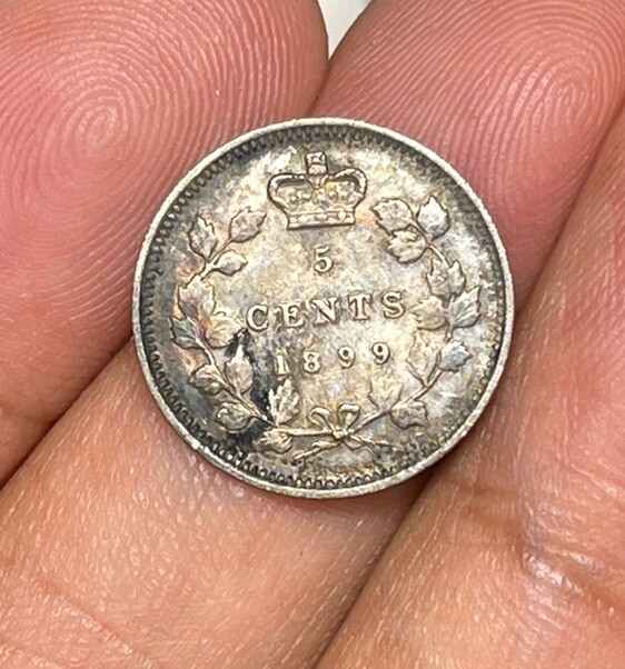 1899 Canada 5 Cents Silver Coin