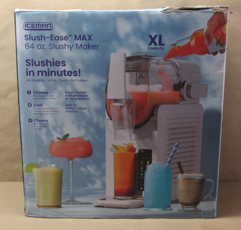 Iceman Slush-Ease Slushy Maker with Customizable Thickness, 64oz, White