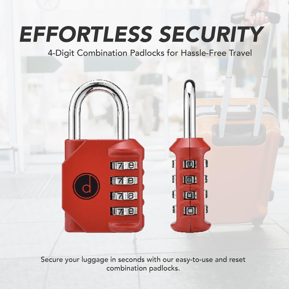 4 Digit Combination Locks 2 Pack - Weatherproof Padlock with Code - Combinati...
