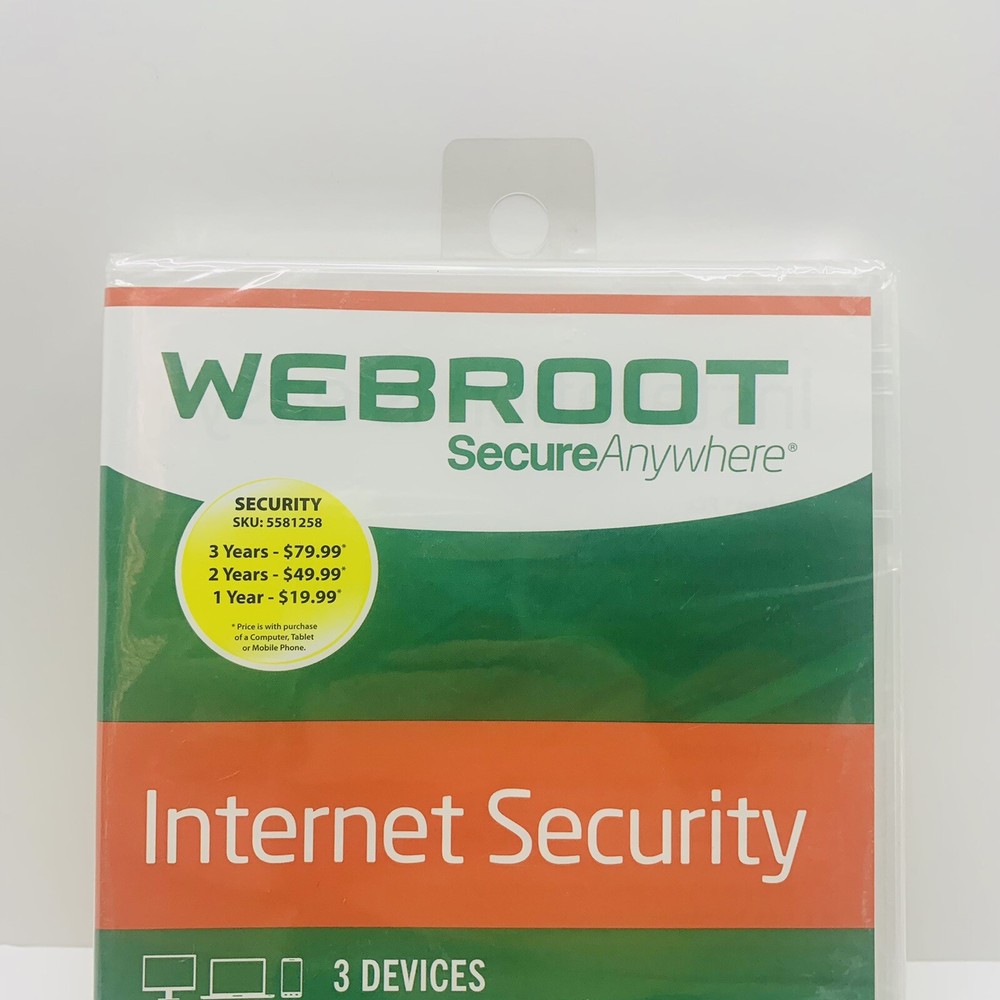 Webroot Secure Internet Security PLUS 3 Devices New Sealed