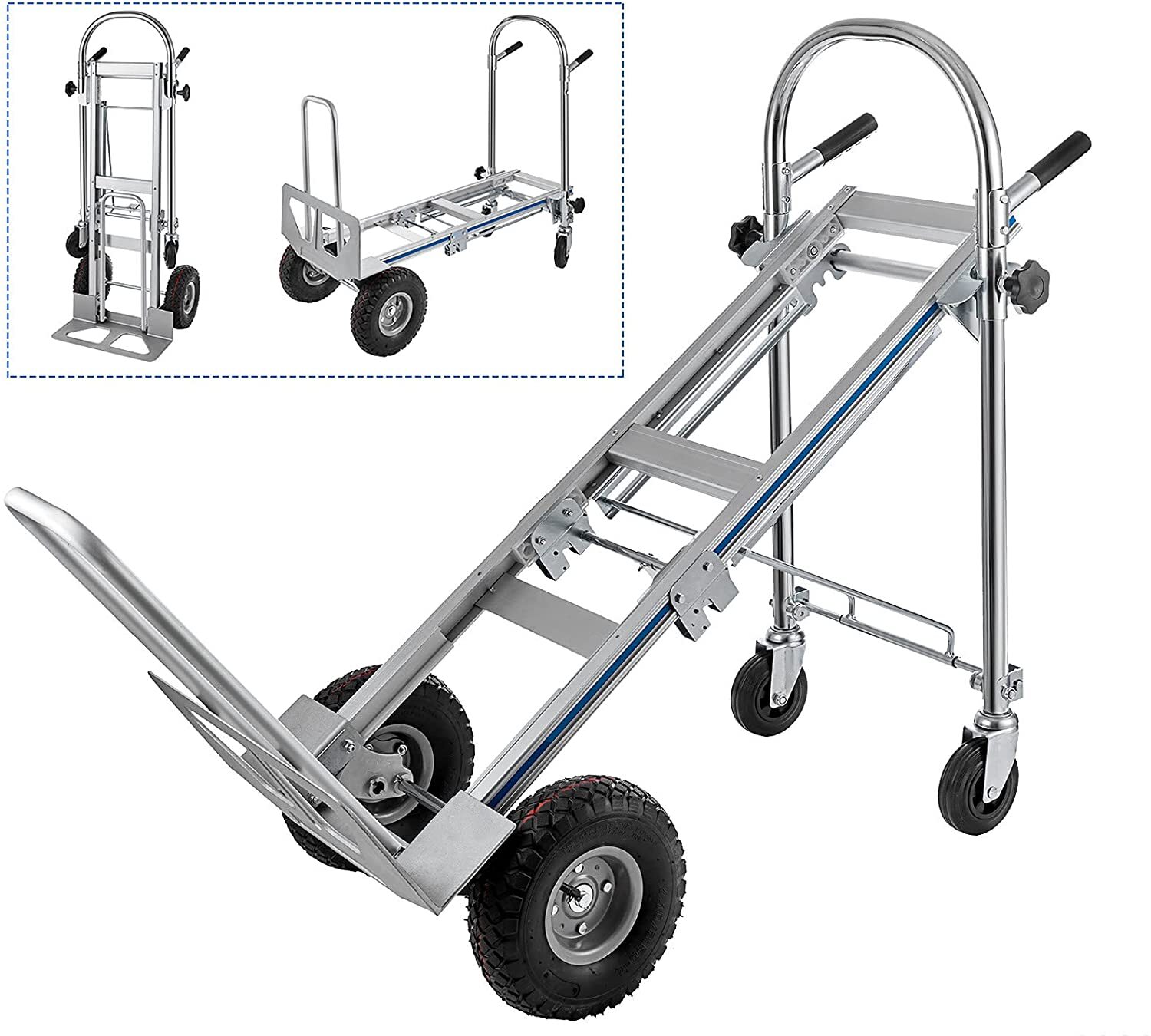 Convertible Aluminum Hand Truck Stair Climber Folding Dolly Cart Heavy Duty