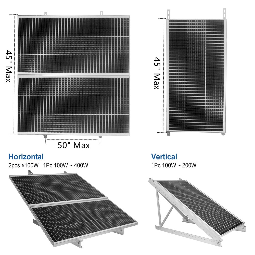 45in Adjustable Solar Panel Mount Brackets for 100-400 Watt Solar Panel,with ...