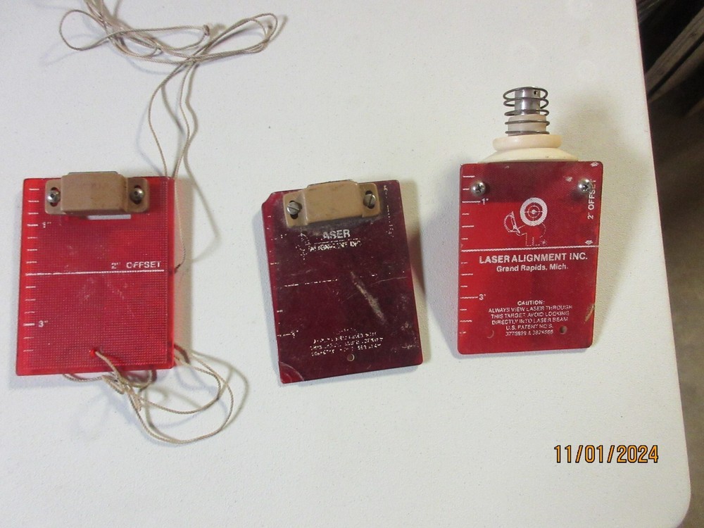 Set Three (3) Laser Target Cards For Grid (Drop) Ceilings Read