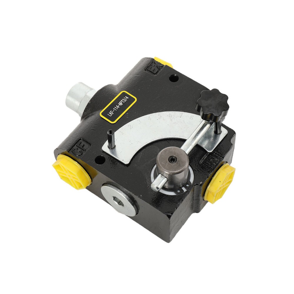 3/4” NPT Hydraulic Variable Flow Control Valve w/ Relief Adjustable 0-30 GPM