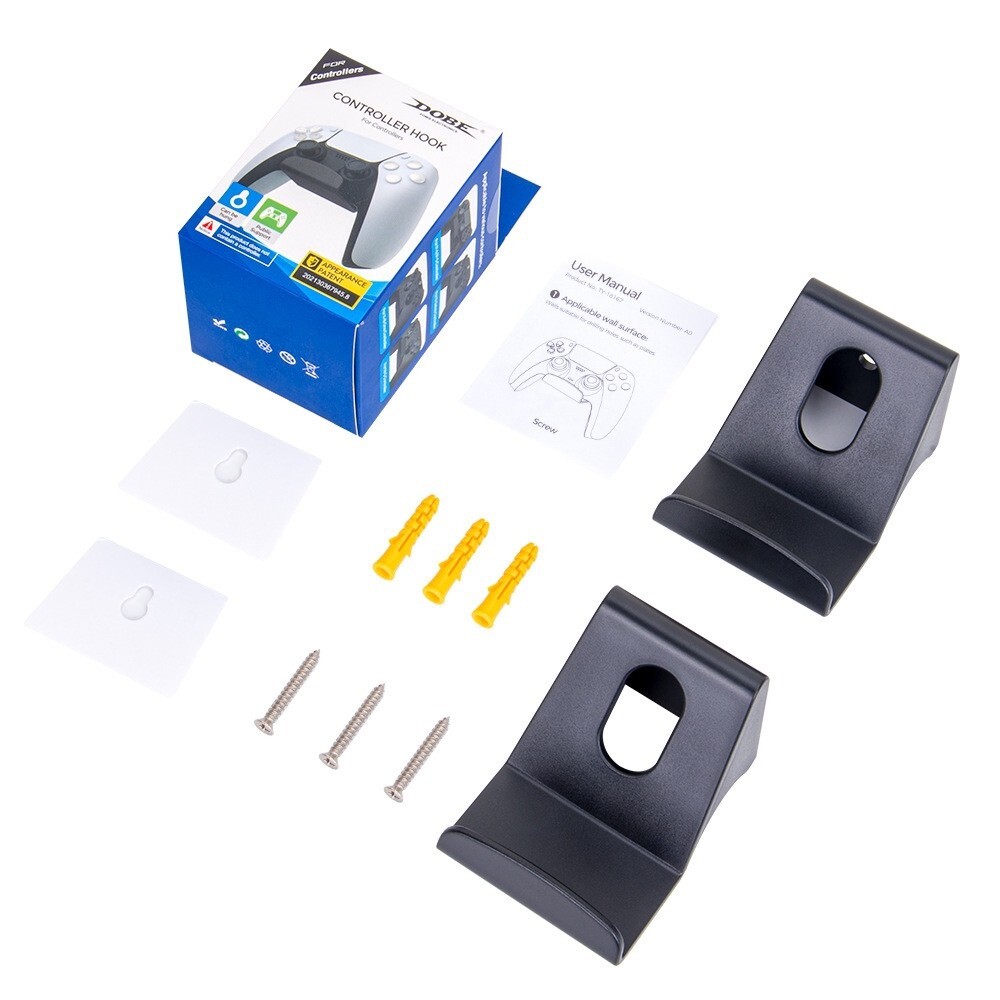 2 Game Controller Headset Headphones Wall Mount Bracket Holder Hanger Hook Stand